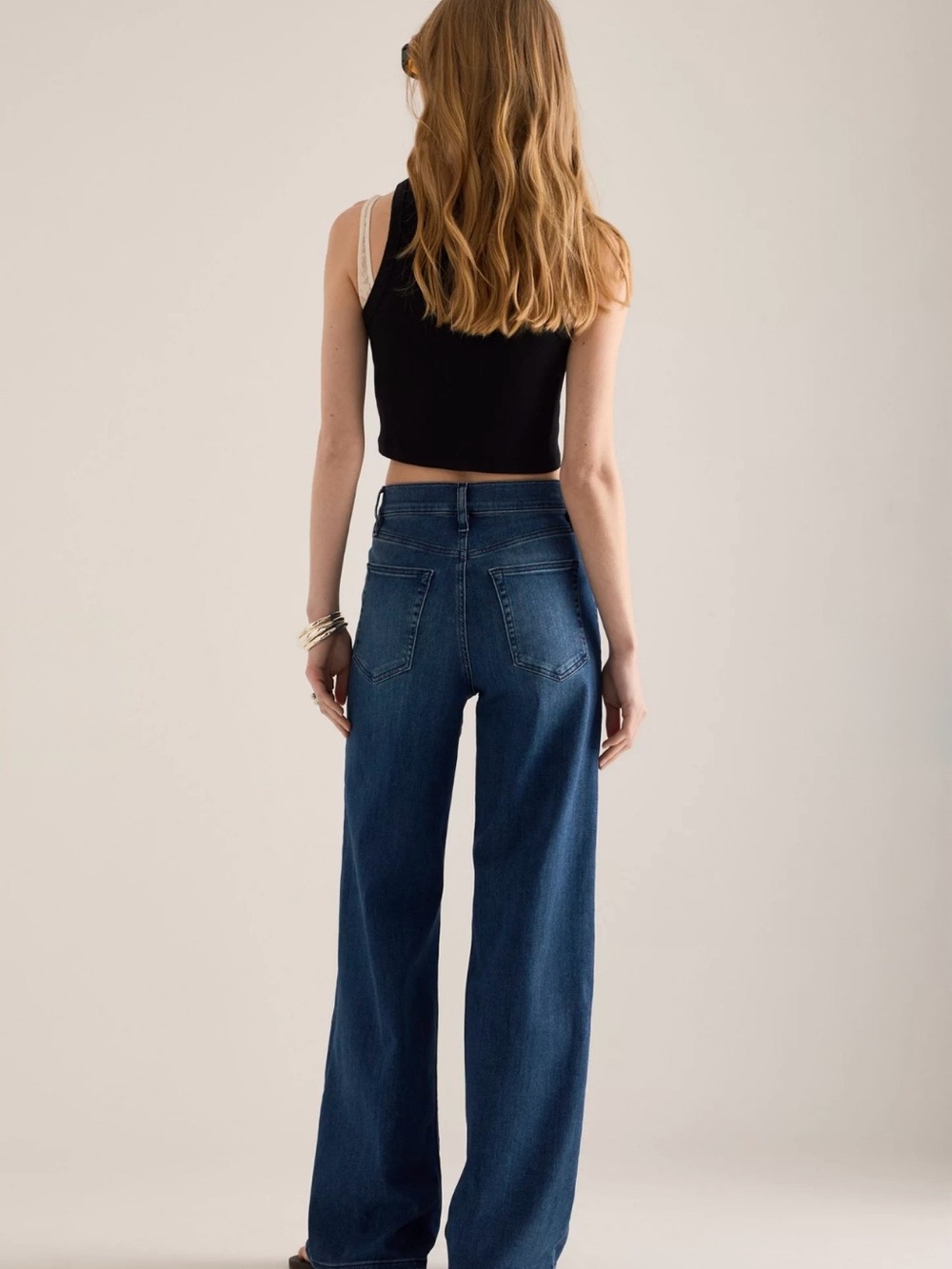Frame Le Slim Palazzo Wide-Leg High-Rise Women’s Blue Jeans size 26 - Picture 3 of 16